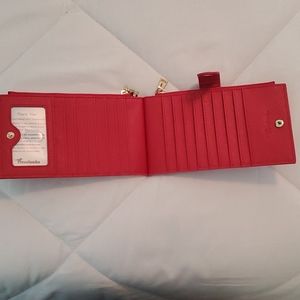 Travelambo Slim Red Wallet with Gold Zippers